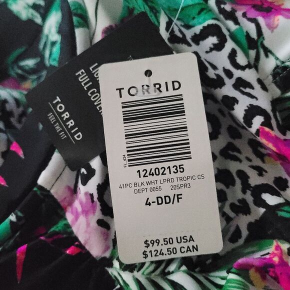 TORRID leopard and floral Slim Fix Underwire One Piece Swim, 4X, DD/F. - Picture 5 of 8